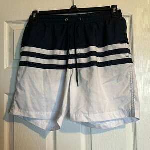 Club Room men’s white and blue swim trunks size small